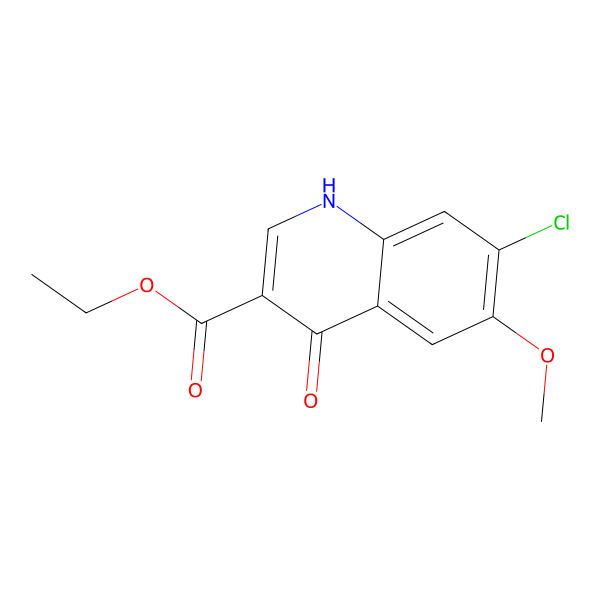Ethyl 7-chloro-4-hydroxy-6-methoxyquinoline-3-carboxylate molecular structure, CAS 374679-64-8