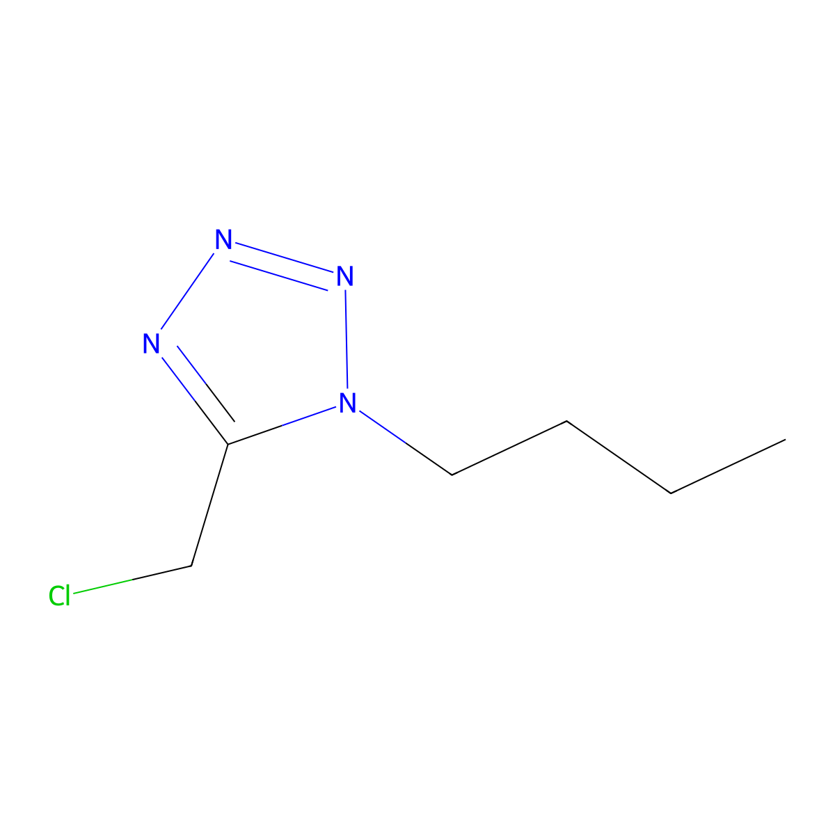 1-butyl-5-(chloromethyl)-1H-tetrazole molecular structure, CAS 37468-43-2