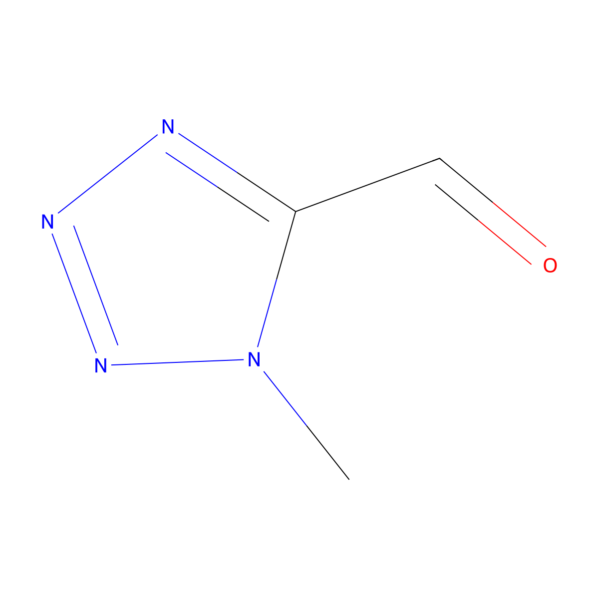 1-methyl-1H-1,2,3,4-tetrazole-5-carbaldehyde molecular structure, CAS 37468-62-5