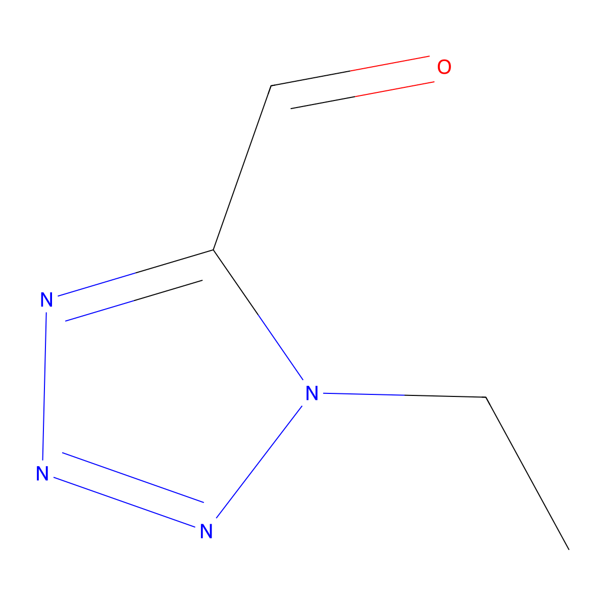 1-ethyl-1H-1,2,3,4-tetrazole-5-carbaldehyde molecular structure, CAS 37468-63-6
