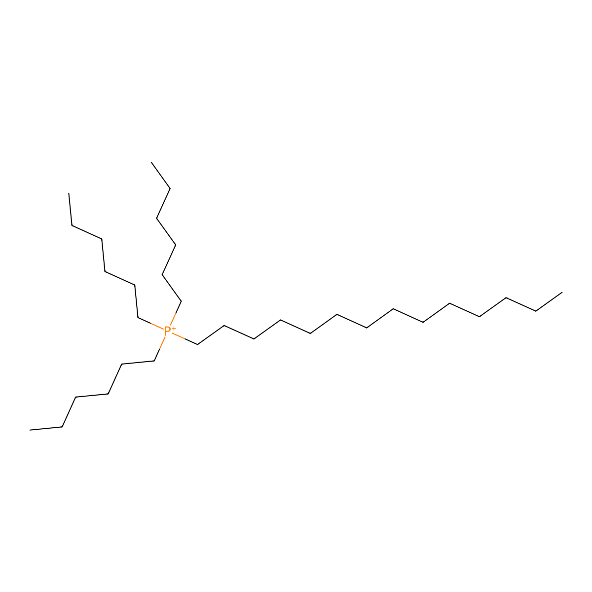 Trihexyl(tetradecyl)phosphonium molecular structure, CAS 374683-43-9