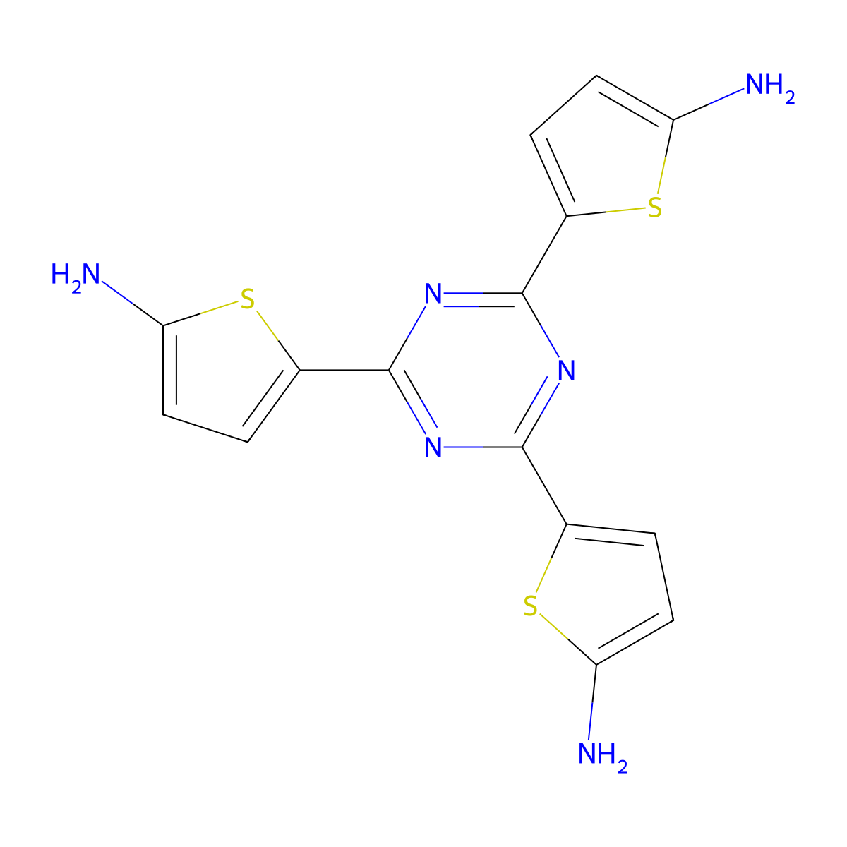 5,5',5''-(1,3,5-Triazine-2,4,6-triyl)tris(thiophen-2-amine) molecular structure, CAS 374692-91-8