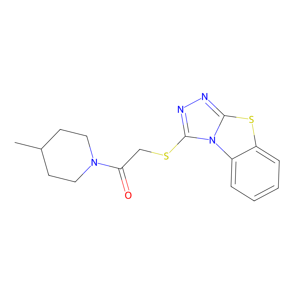 2-(4-Methylpiperidin-1-yl)-2-oxoethyl [1,2,4]triazolo[3,4-b][1,3]benzothiazol-3-yl sulfide molecular structure, CAS 374693-57-9