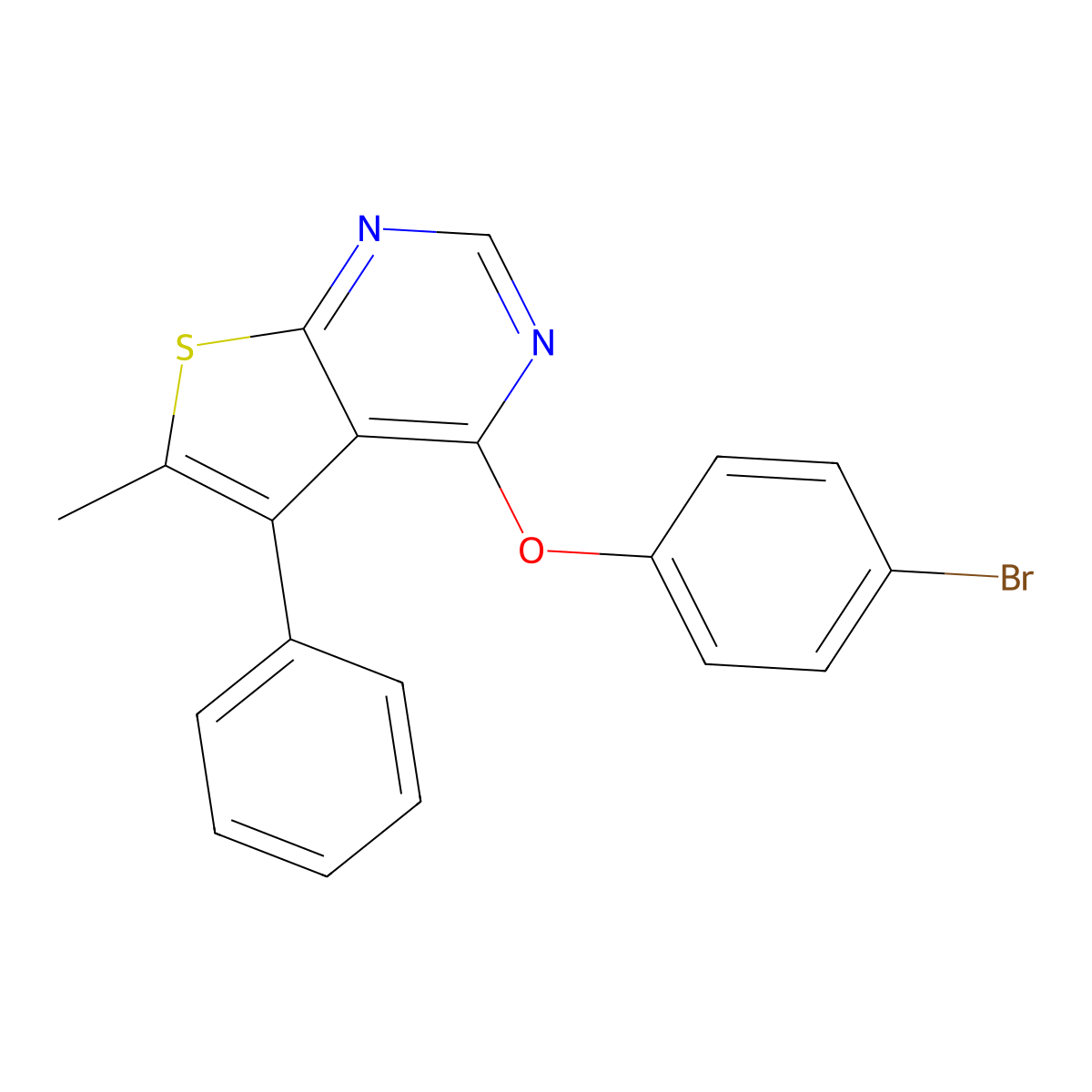 4-(4-Bromophenoxy)-6-methyl-5-phenylthieno[2,3-d]pyrimidine molecular structure, CAS 374693-61-5