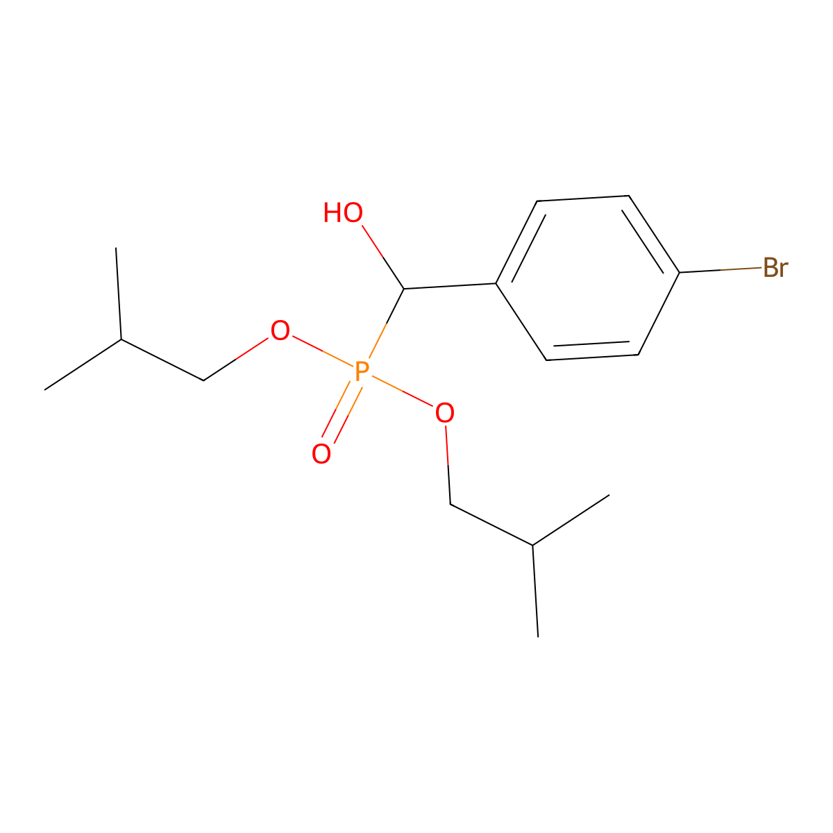 Diisobutyl ((4-bromophenyl)(hydroxy)methyl)phosphonate molecular structure, CAS 374696-84-1