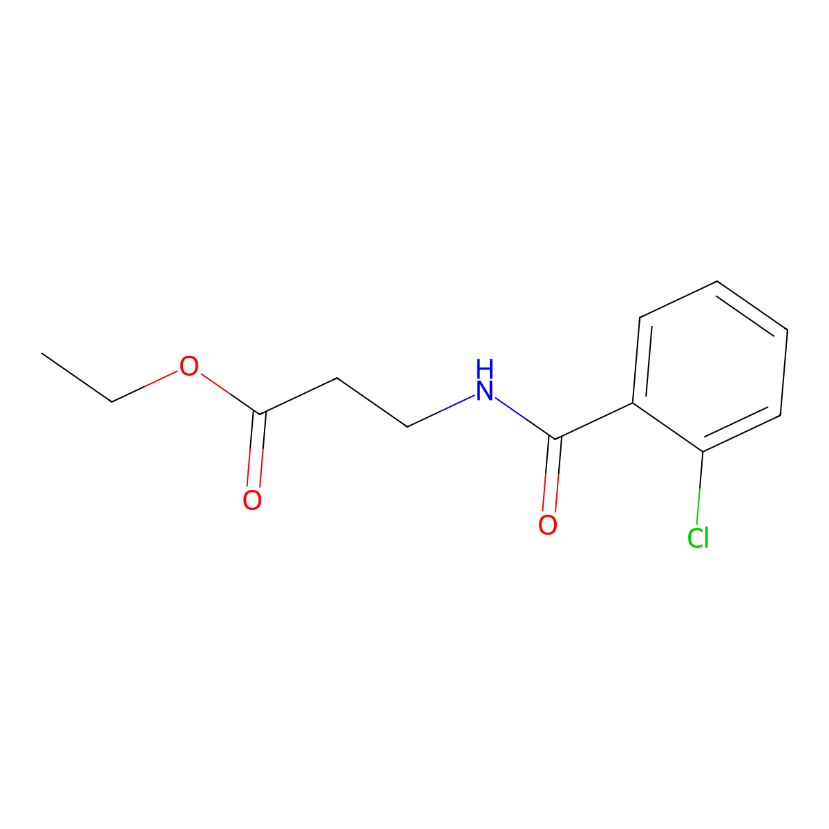 Ethyl 3-(2-chlorobenzamido)propanoate molecular structure, CAS 374697-00-4