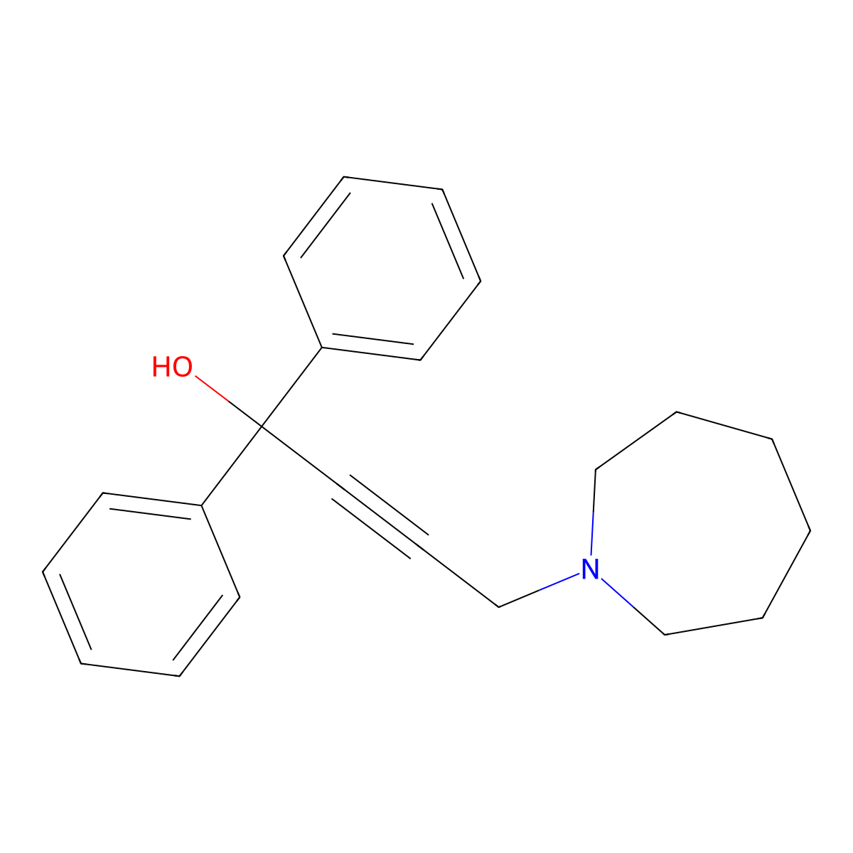 4-(Azepan-1-yl)-1,1-diphenylbut-2-yn-1-ol molecular structure, CAS 374697-21-9