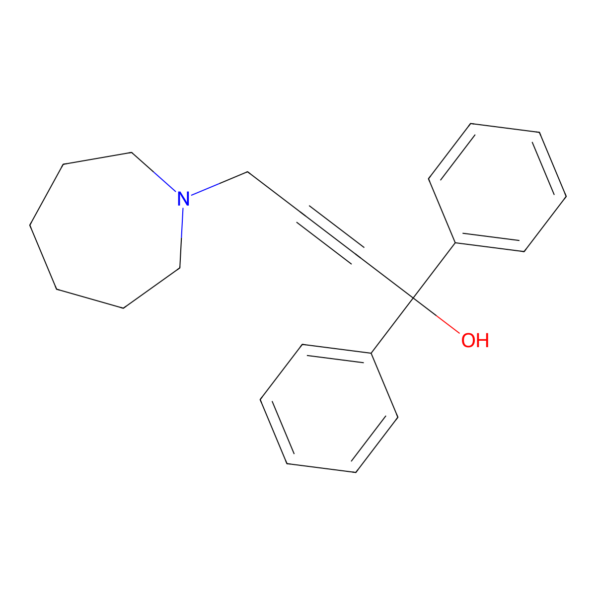 4-(Azepan-1-yl)-1,1-diphenylbut-2-yn-1-ol molecular structure, CAS 374697-21-9
