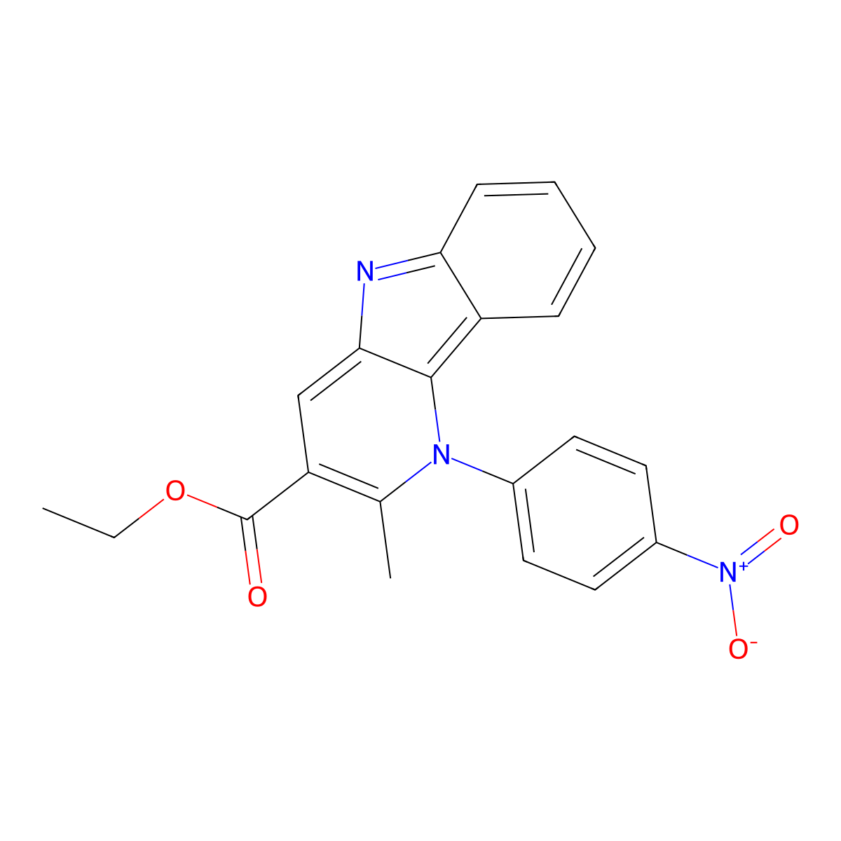 ethyl 1-{4-nitrophenyl}-2-methyl-1H-pyrido[3,2-b]indole-3-carboxylate molecular structure, CAS 374697-64-0