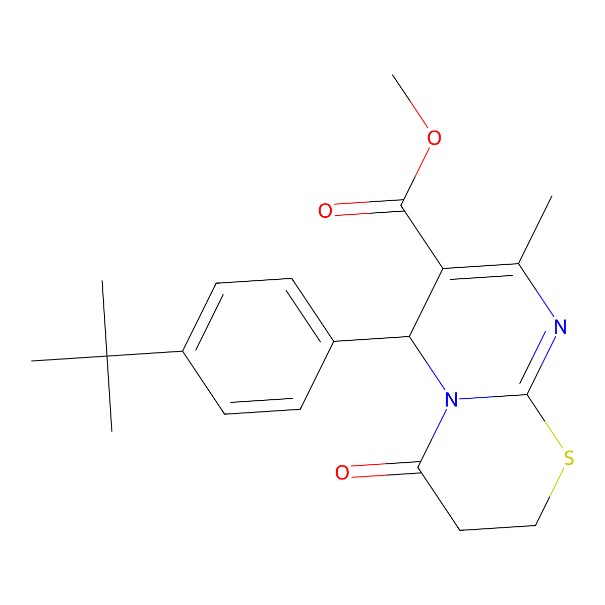 methyl 6-(4-tert-butylphenyl)-8-methyl-4-oxo-3,4-dihydro-2H,6H-pyrimido[2,1-b][1,3]thiazine-7-carboxylate molecular structure, CAS 374697-76-4