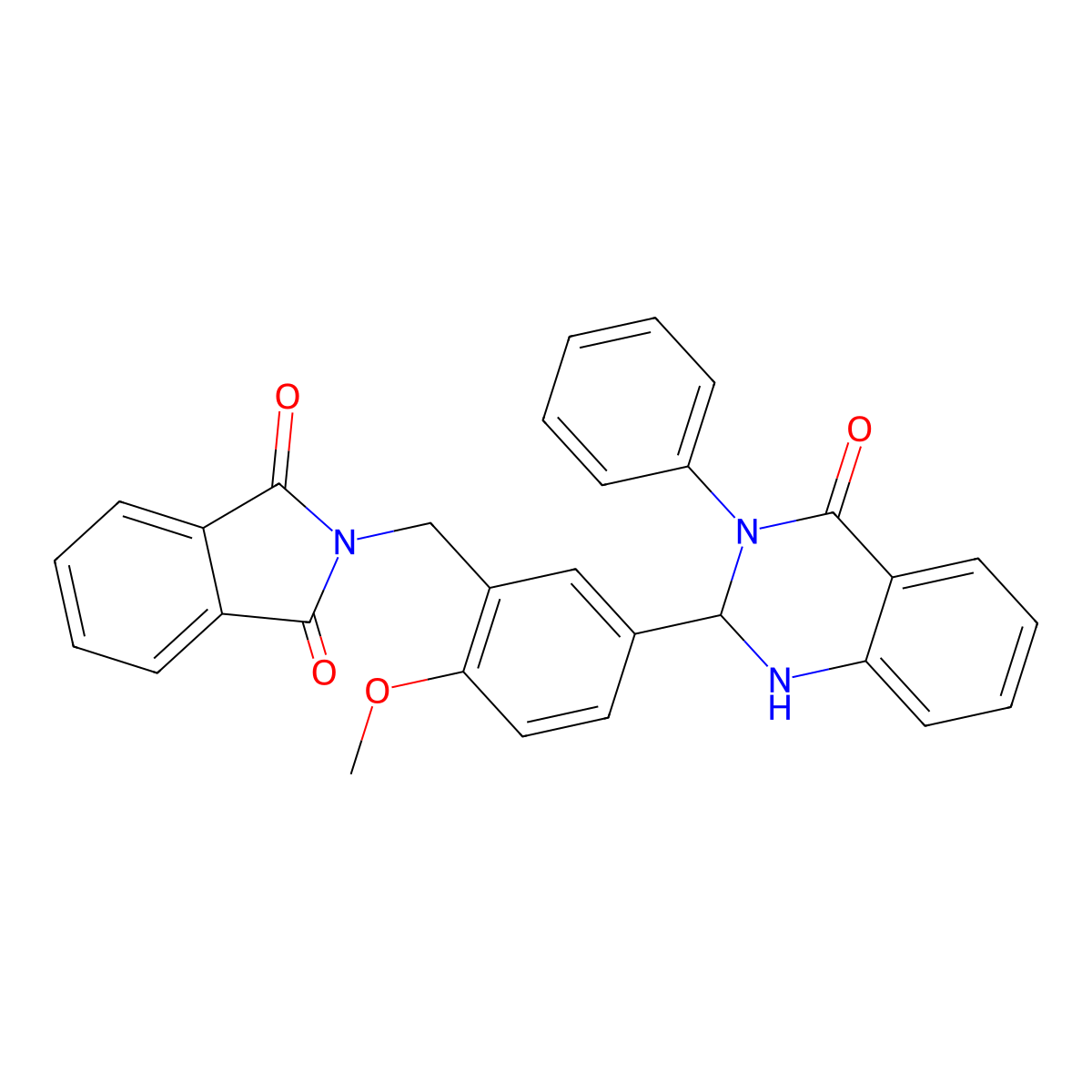 2-[[2-Methoxy-5-(4-oxo-3-phenyl-1,2-dihydroquinazolin-2-yl)phenyl]methyl]isoindole-1,3-dione molecular structure, CAS 374697-80-0