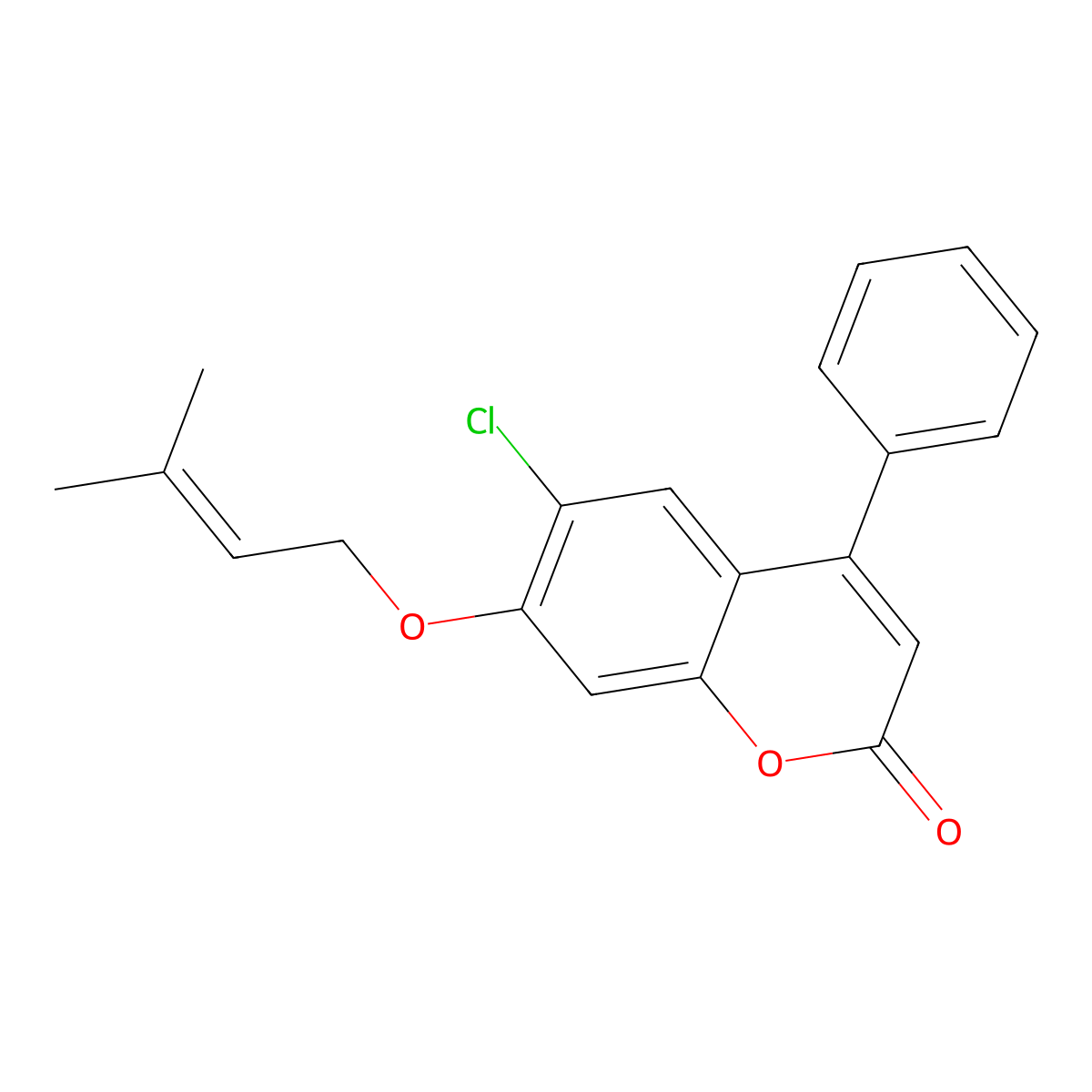 6-chloro-7-[(3-methyl-2-butenyl)oxy]-4-phenyl-2H-chromen-2-one molecular structure, CAS 374698-13-2