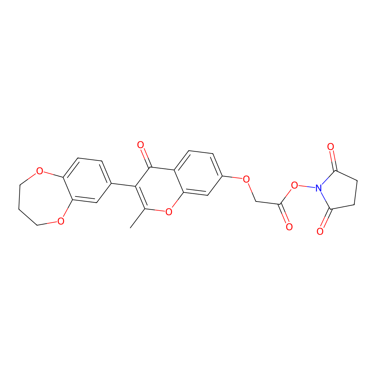 1-[({[3-(3,4-dihydro-2H-1,5-benzodioxepin-7-yl)-2-methyl-4-oxo-4H-chromen-7-yl]oxy}acetyl)oxy]-2,5-pyrrolidinedione molecular structure, CAS 374698-30-3