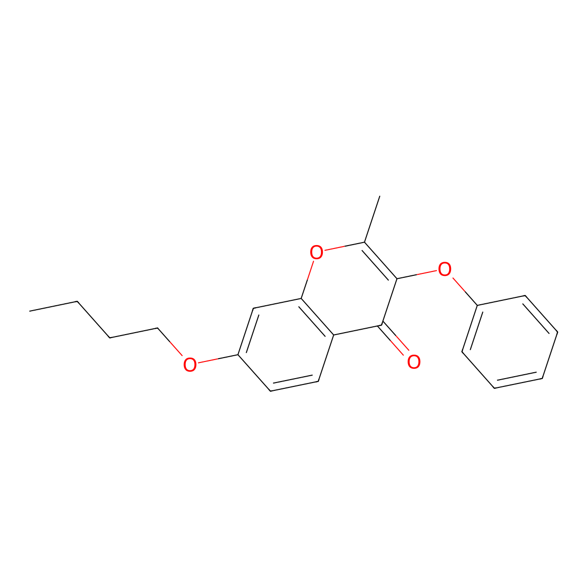 7-butoxy-2-methyl-3-phenoxy-4H-chromen-4-one molecular structure, CAS 374698-79-0