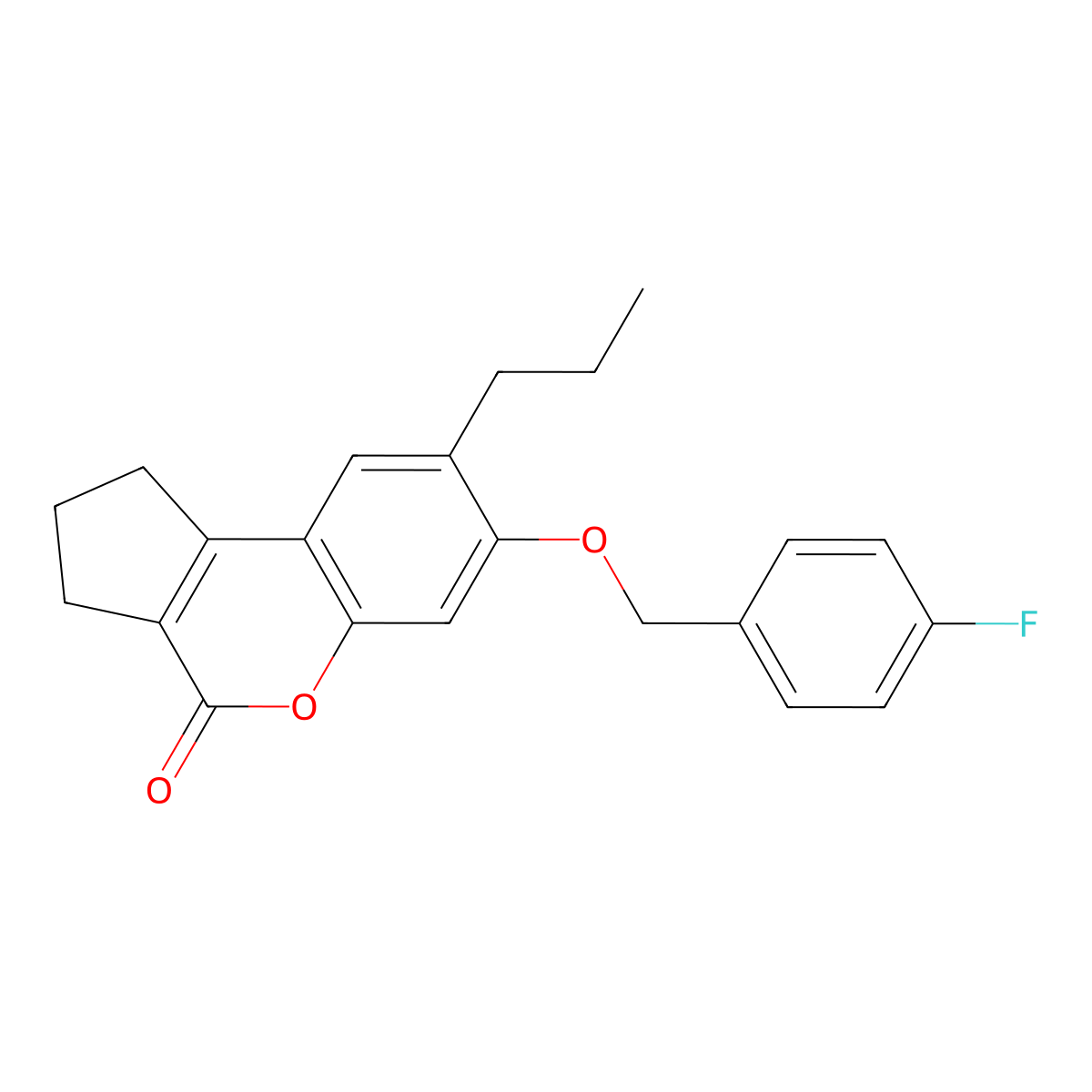 7-[(4-fluorobenzyl)oxy]-8-propyl-2,3-dihydrocyclopenta[c]chromen-4(1H)-one molecular structure, CAS 374698-94-9