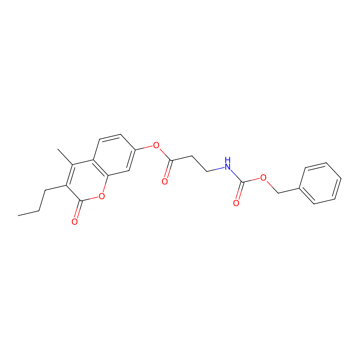 4-methyl-2-oxo-3-propyl-2H-chromen-7-yl N-[(benzyloxy)carbonyl]-beta-alaninate molecular structure, CAS 374699-13-5