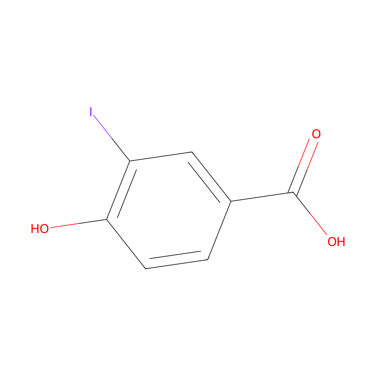 4-Hydroxy-3-iodobenzoic acid (2IPCOOH) molecular structure, CAS 37470-46-5
