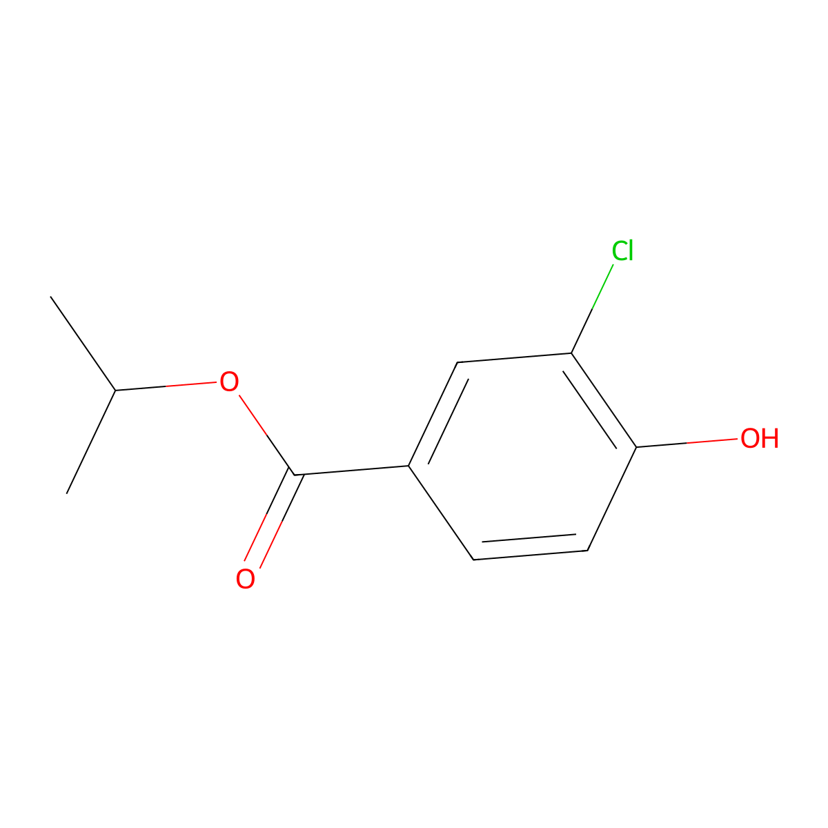 Isopropyl 3-chloro-4-hydroxybenzoate molecular structure, CAS 37470-50-1