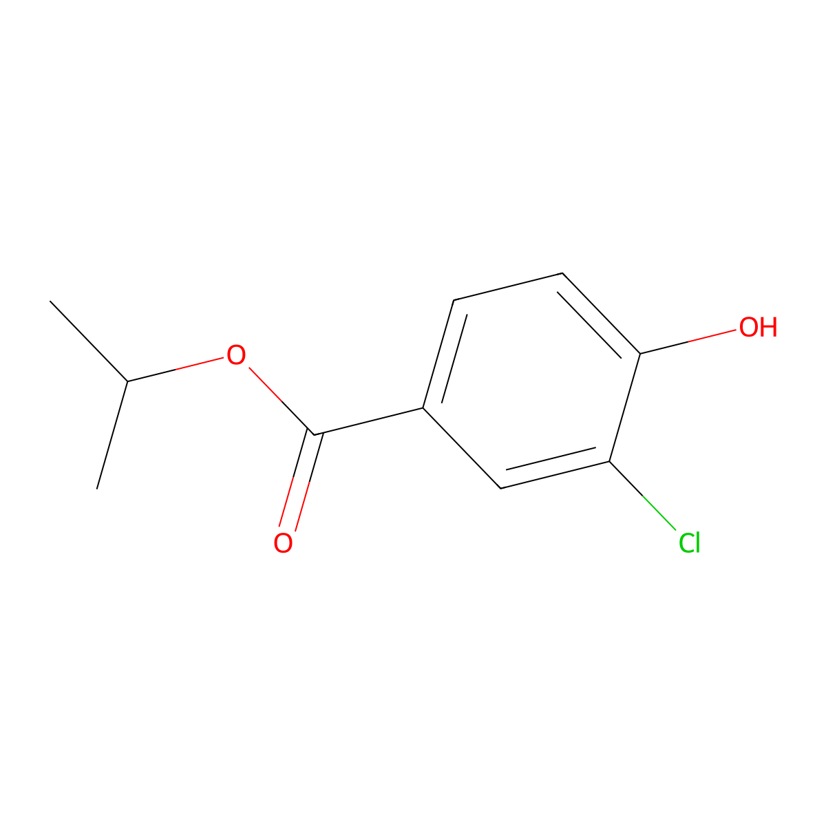 Isopropyl 3-chloro-4-hydroxybenzoate molecular structure, CAS 37470-50-1