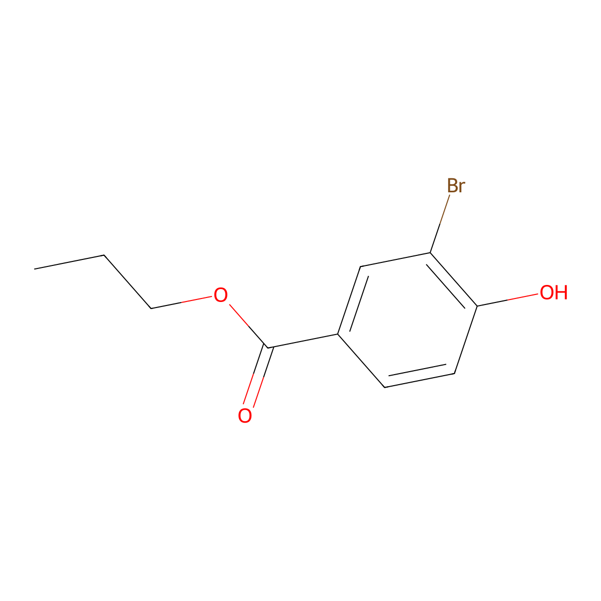 Benzoic acid, 3-bromo-4-hydroxy-, propyl ester molecular structure, CAS 37470-59-0