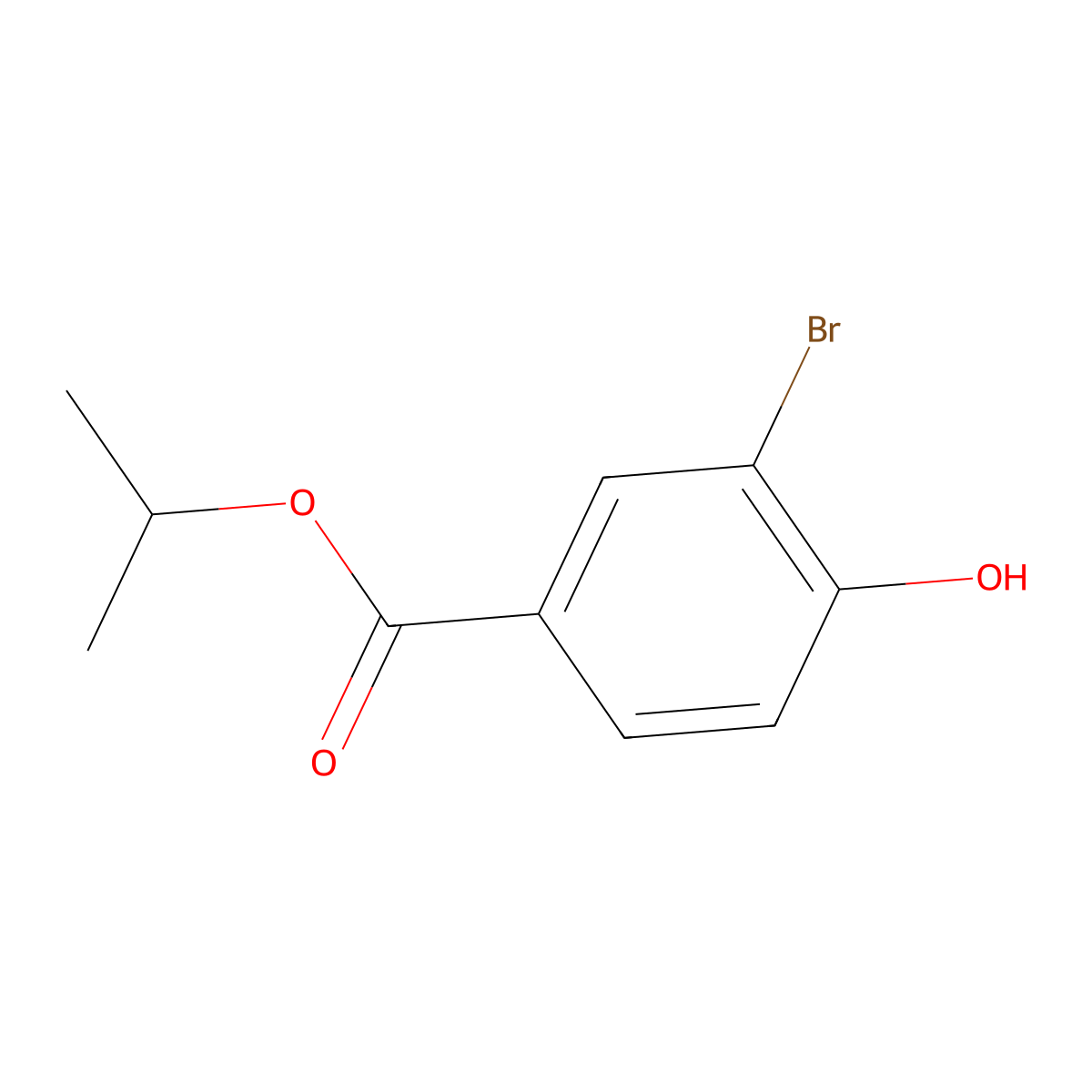 Isopropyl 3-bromo-4-hydroxybenzoate molecular structure, CAS 37470-60-3