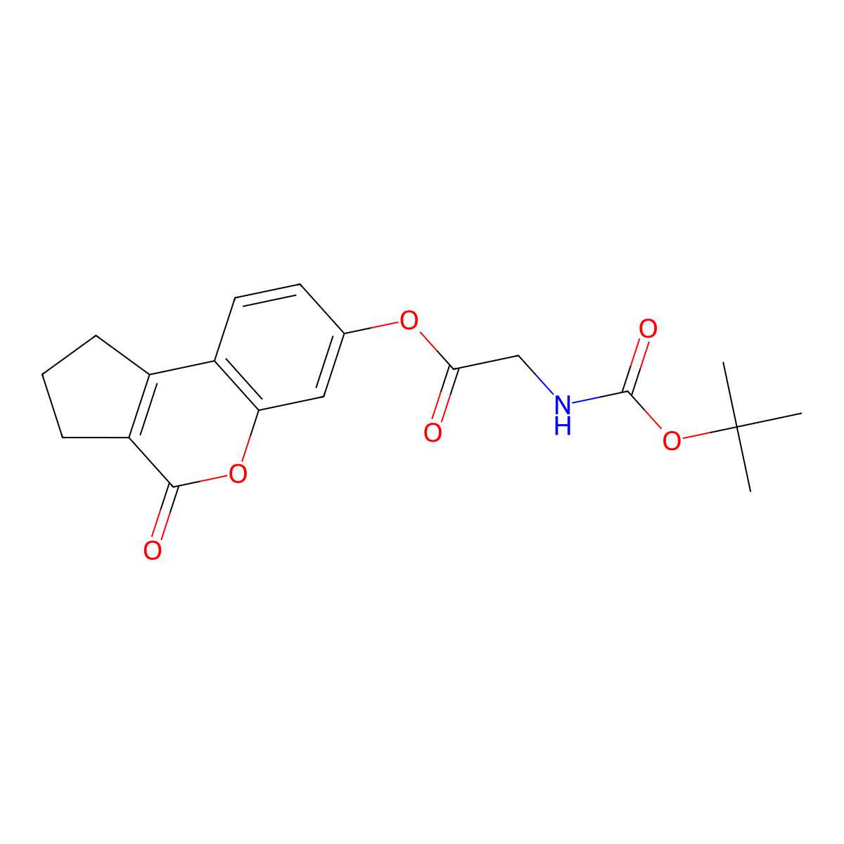 4-oxo-1,2,3,4-tetrahydrocyclopenta[c]chromen-7-yl N-(tert-butoxycarbonyl)glycinate molecular structure, CAS 374700-37-5
