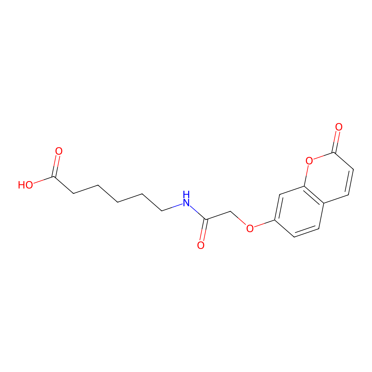 6-(2-((2-oxo-2H-chromen-7-yl)oxy)acetamido)hexanoic acid molecular structure, CAS 374700-80-8
