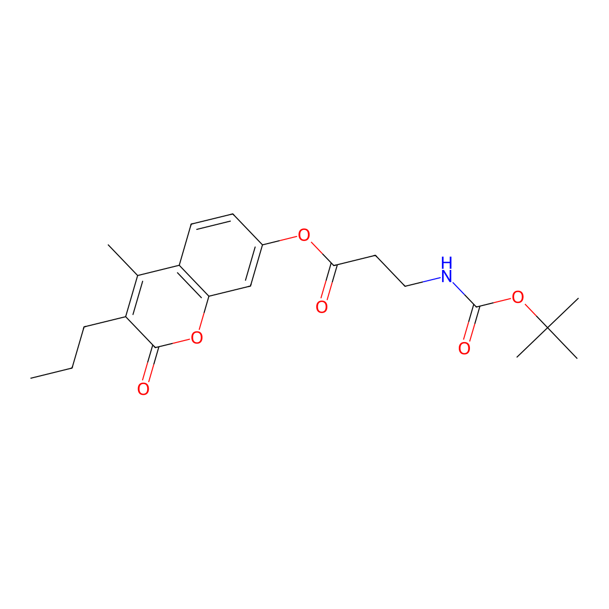 4-methyl-2-oxo-3-propyl-2H-chromen-7-yl N-(tert-butoxycarbonyl)-beta-alaninate molecular structure, CAS 374701-23-2