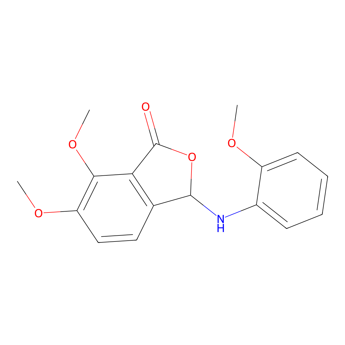 6,7-dimethoxy-3-((2-methoxyphenyl)amino)isobenzofuran-1(3H)-one molecular structure, CAS 374701-37-8