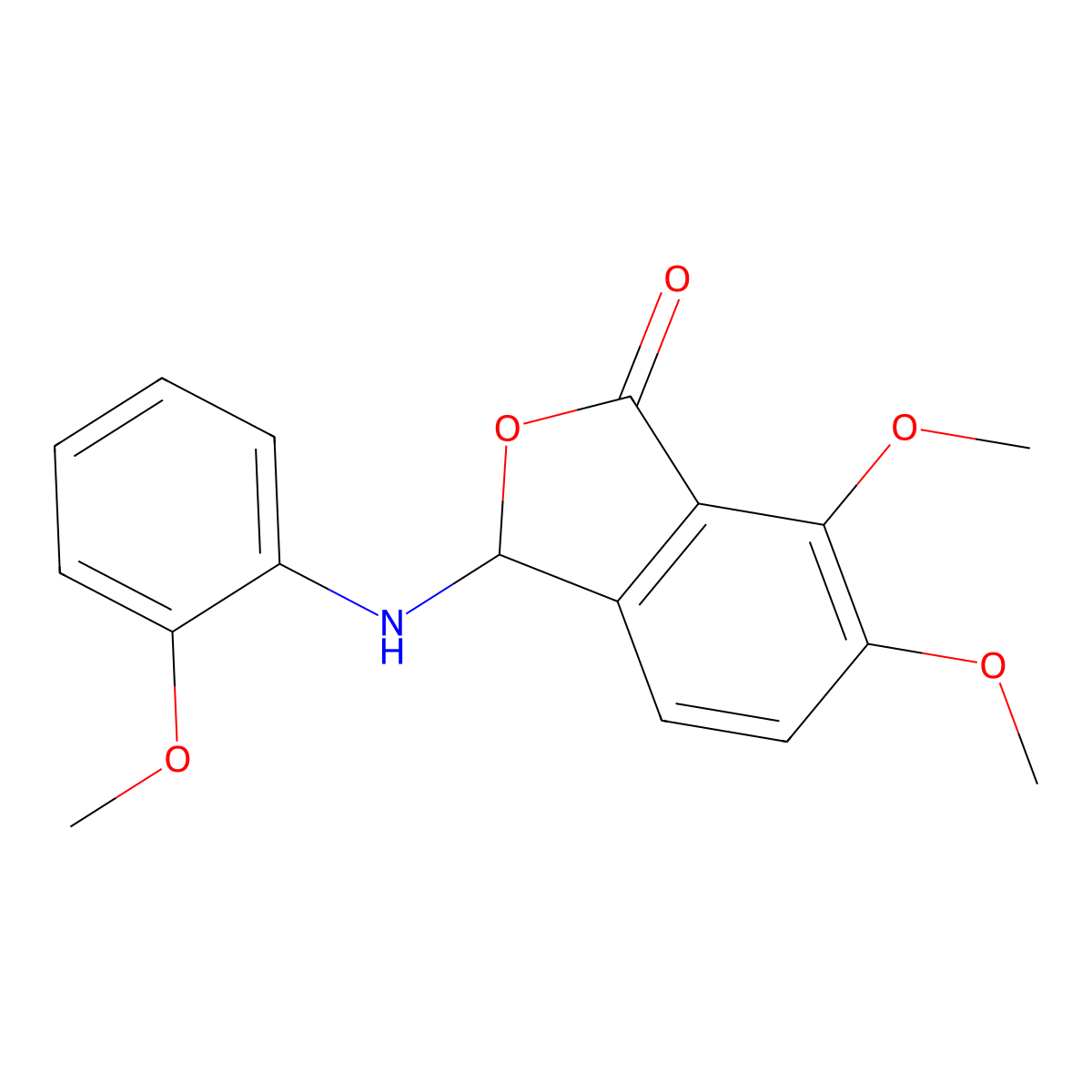 6,7-dimethoxy-3-((2-methoxyphenyl)amino)isobenzofuran-1(3H)-one molecular structure, CAS 374701-37-8