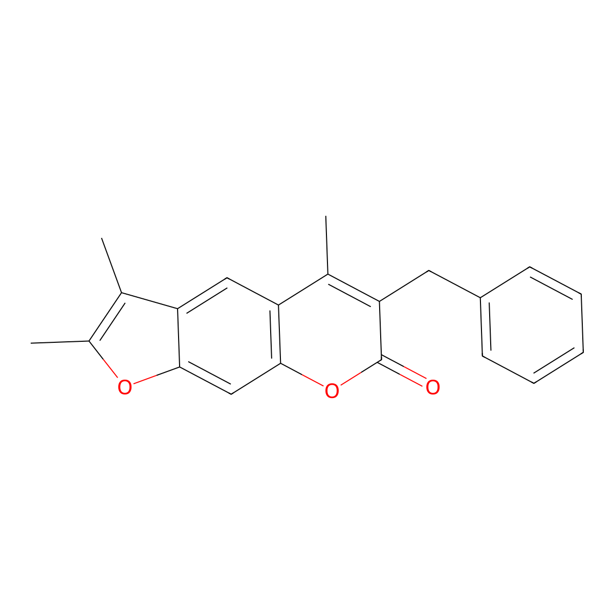 6-benzyl-2,3,5-trimethyl-7H-furo[3,2-g]chromen-7-one molecular structure, CAS 374701-65-2