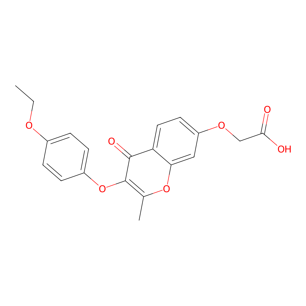 {[3-(4-ethoxyphenoxy)-2-methyl-4-oxo-4H-chromen-7-yl]oxy}acetic acid molecular structure, CAS 374701-69-6