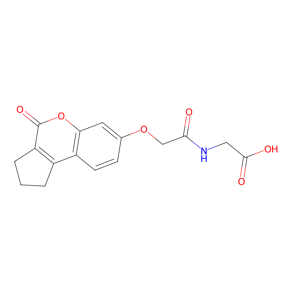 N-{[(4-oxo-1,2,3,4-tetrahydrocyclopenta[c]chromen-7-yl)oxy]acetyl}glycine molecular structure, CAS 374701-99-2