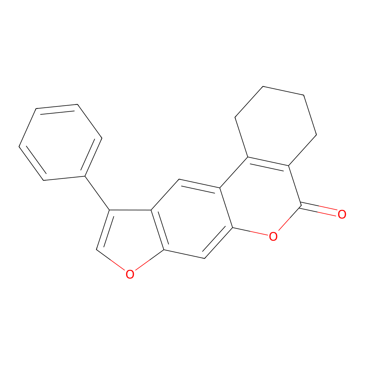 10-phenyl-1,2,3,4-tetrahydro-5H-benzo[c]furo[3,2-g]chromen-5-one molecular structure, CAS 374702-62-2