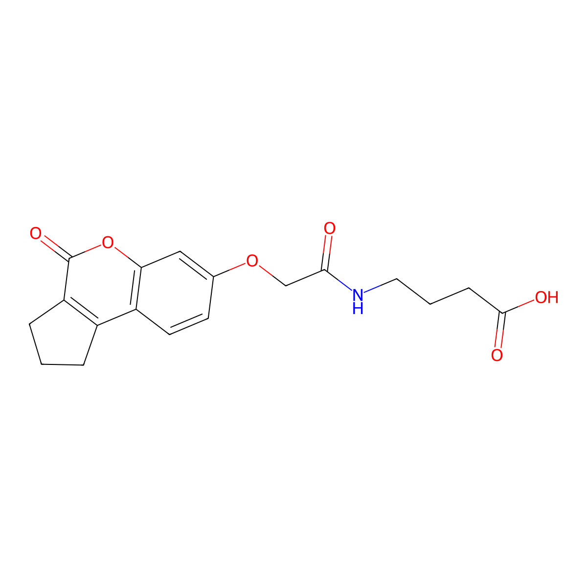 4-({[(4-Oxo-1,2,3,4-tetrahydrocyclopenta[c]chromen-7-yl)oxy]acetyl}amino)butanoic acid molecular structure, CAS 374702-72-4