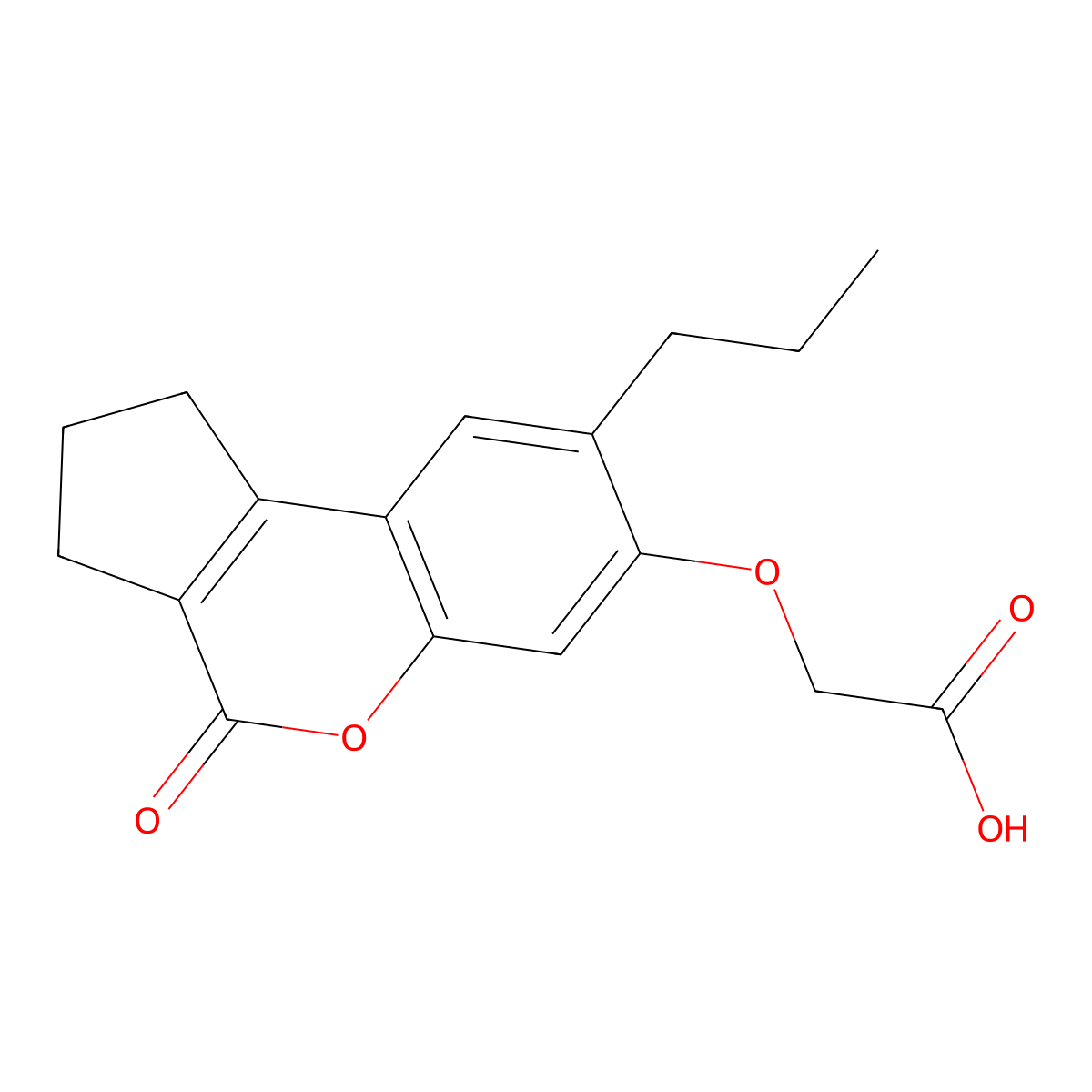 [(4-Oxo-8-propyl-1,2,3,4-tetrahydrocyclopenta[c]chromen-7-yl)oxy]acetic acid molecular structure, CAS 374703-00-1