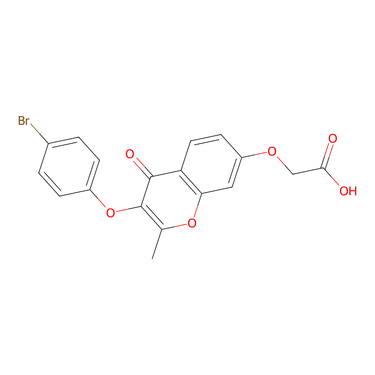 {[3-(4-bromophenoxy)-2-methyl-4-oxo-4H-chromen-7-yl]oxy}acetic acid molecular structure, CAS 374703-13-6
