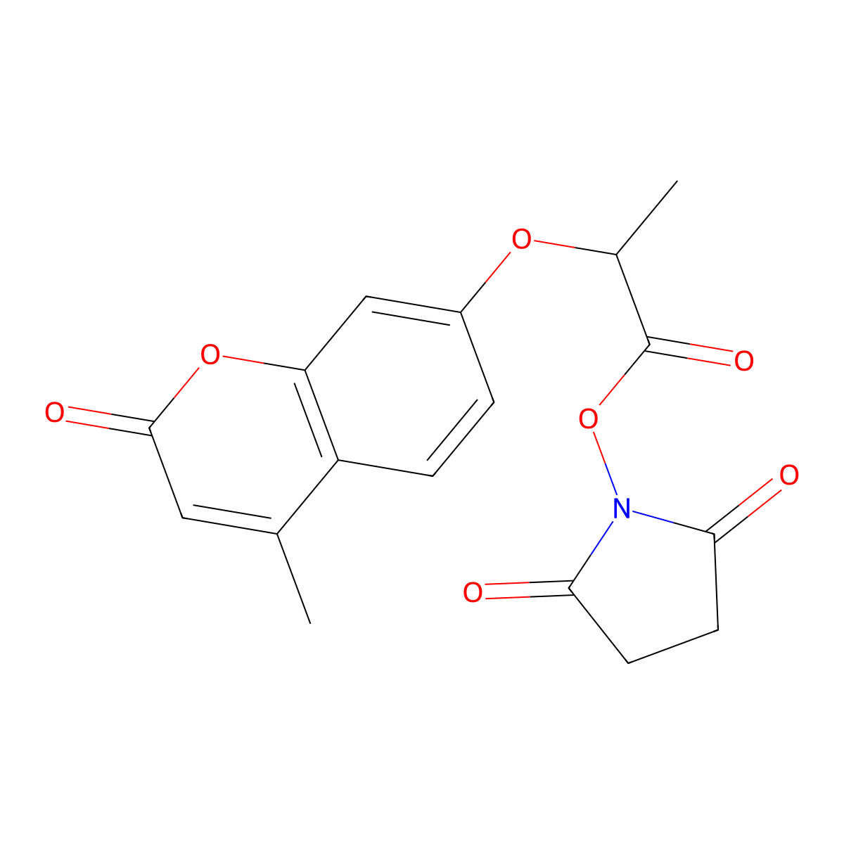 1-({2-[(4-methyl-2-oxo-2H-chromen-7-yl)oxy]propanoyl}oxy)pyrrolidine-2,5-dione molecular structure, CAS 374703-15-8