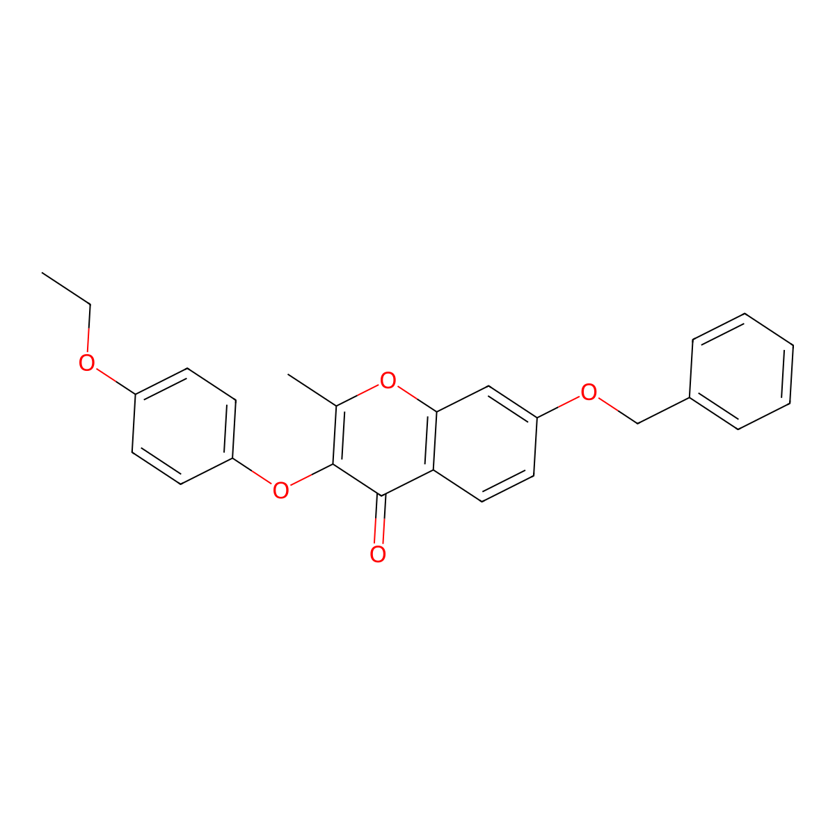 7-(benzyloxy)-3-(4-ethoxyphenoxy)-2-methyl-4H-chromen-4-one molecular structure, CAS 374703-25-0
