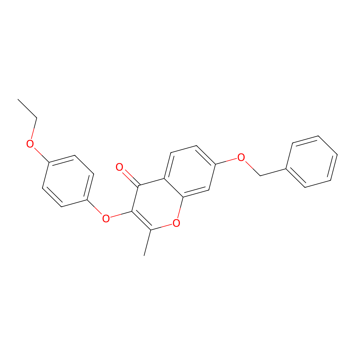 7-(benzyloxy)-3-(4-ethoxyphenoxy)-2-methyl-4H-chromen-4-one molecular structure, CAS 374703-25-0