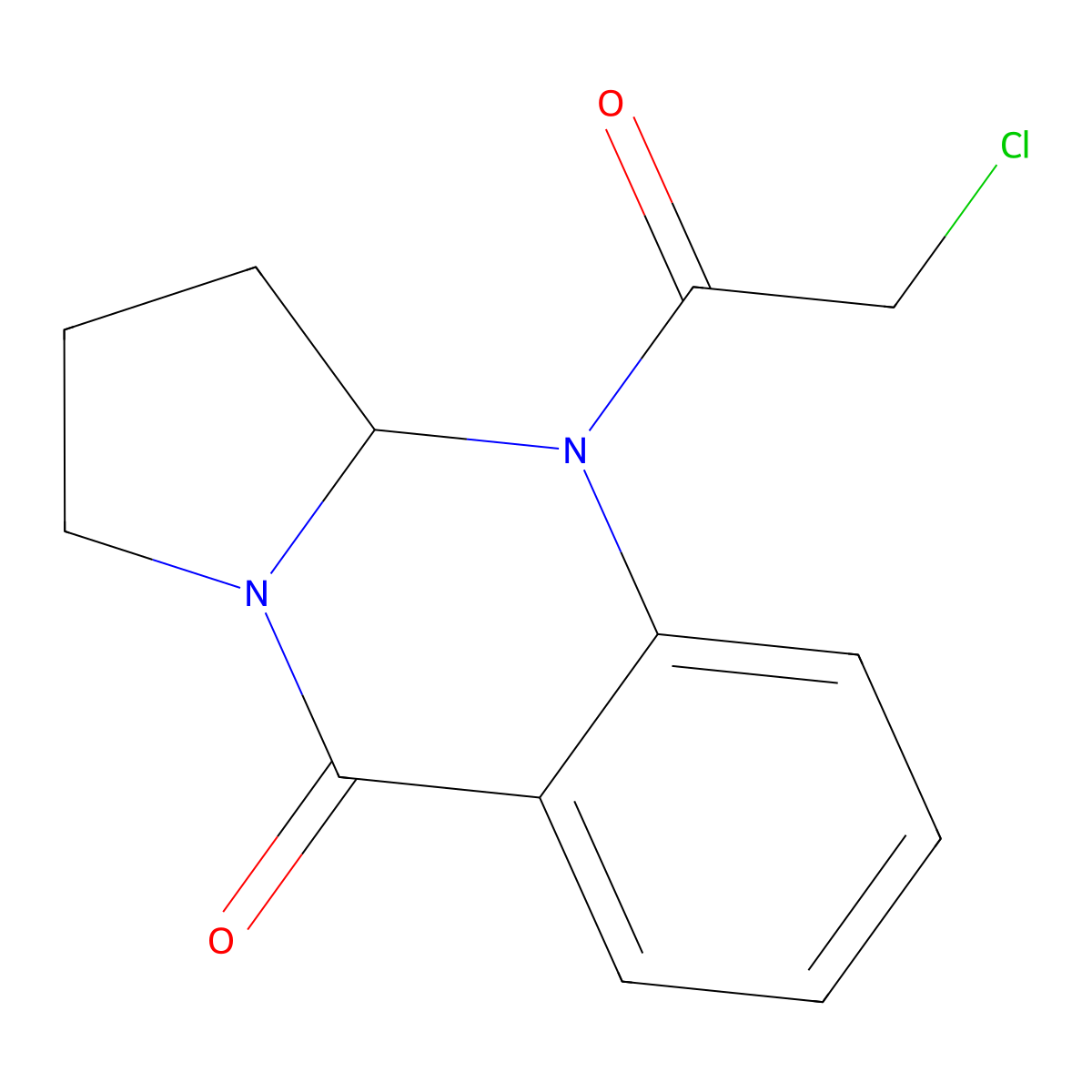4-(2-Chloroacetyl)-1,2,3,3a-tetrahydropyrrolo[2,1-b]quinazolin-9-one molecular structure, CAS 374704-04-8