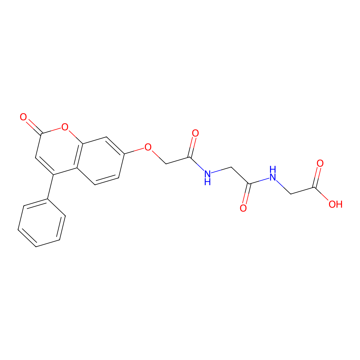 N-{[(2-oxo-4-phenyl-2H-chromen-7-yl)oxy]acetyl}glycylglycine molecular structure, CAS 374704-19-5