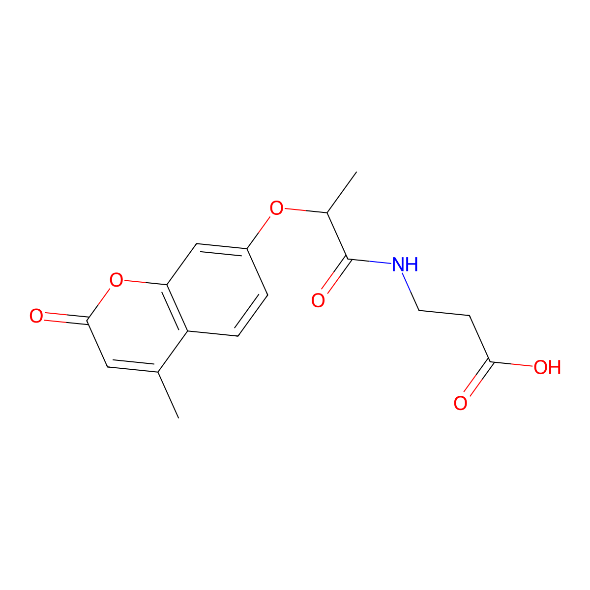 3-(2-((4-methyl-2-oxo-2H-chromen-7-yl)oxy)propanamido)propanoic acid molecular structure, CAS 374704-24-2