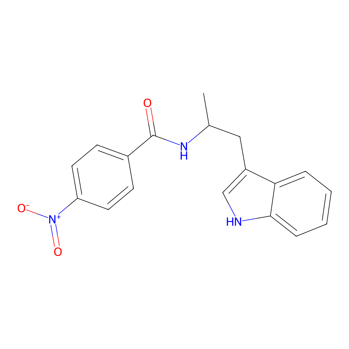 N-[1-(1H-indol-3-yl)propan-2-yl]-4-nitrobenzamide molecular structure, CAS 374704-26-4