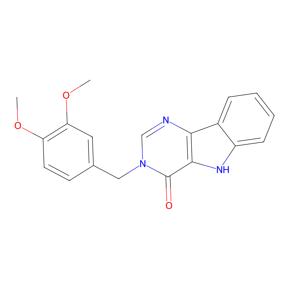 3-(3,4-dimethoxybenzyl)-3H-pyrimido[5,4-b]indol-4(5H)-one molecular structure, CAS 374704-81-1