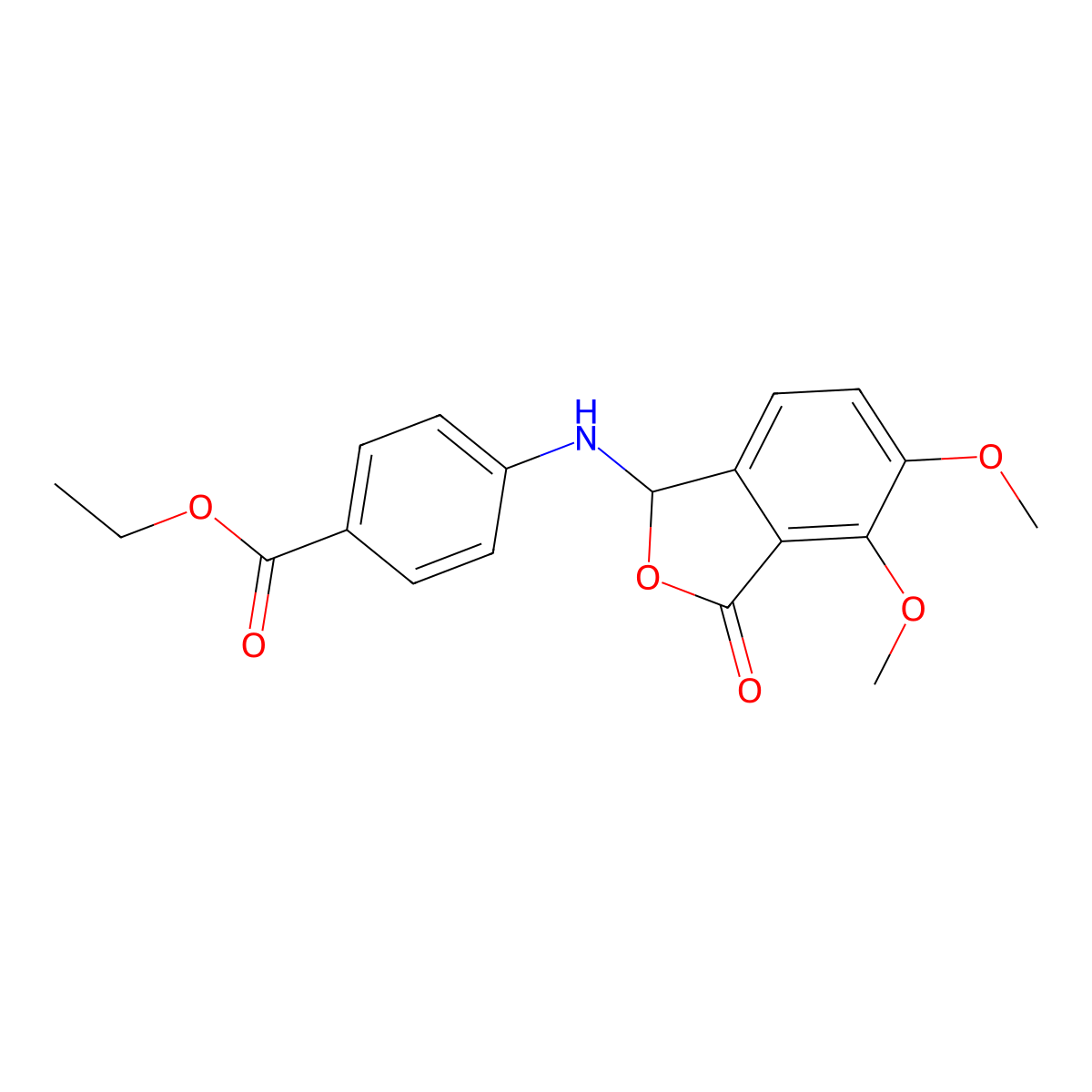 Ethyl 4-[(4,5-dimethoxy-3-oxo-1,3-dihydro-2-benzofuran-1-yl)amino]benzoate molecular structure, CAS 374706-42-0