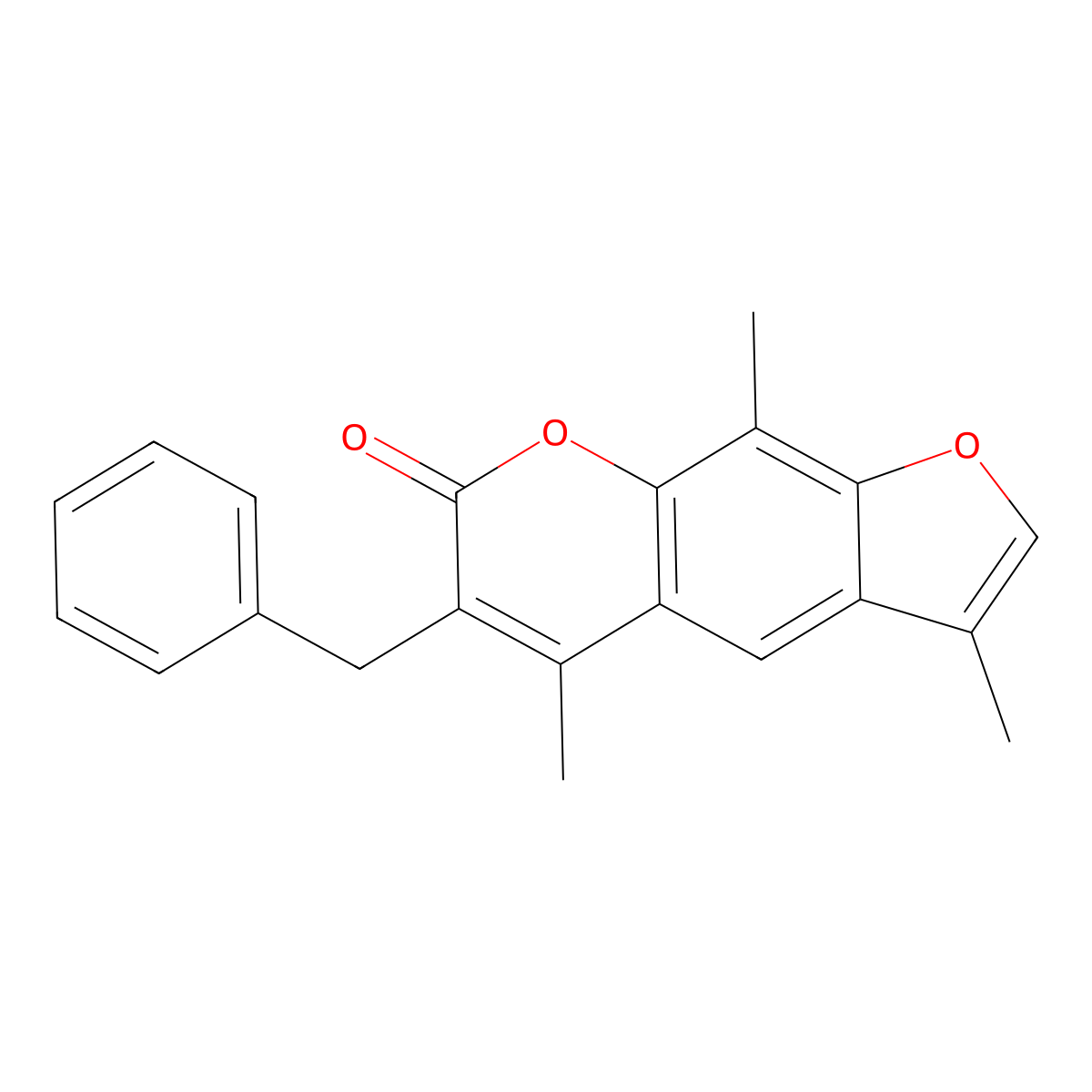 6-benzyl-3,5,9-trimethyl-7H-furo[3,2-g]chromen-7-one molecular structure, CAS 374706-78-2