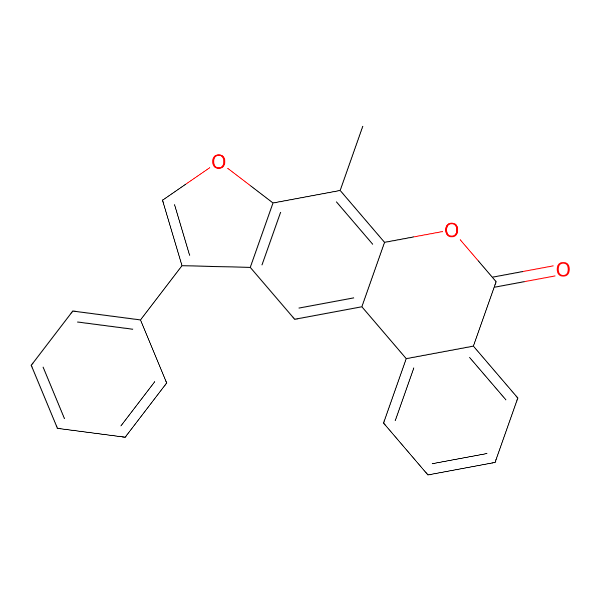 7-methyl-10-phenyl-5H-benzo[c]furo[3,2-g]chromen-5-one molecular structure, CAS 374706-84-0