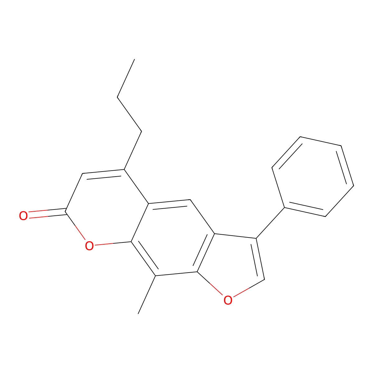 9-methyl-3-phenyl-5-propyl-7H-furo[3,2-g]chromen-7-one molecular structure, CAS 374707-20-7