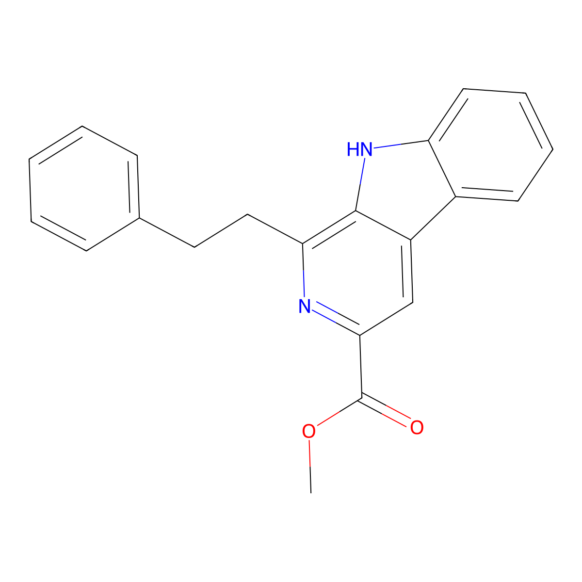 methyl 1-phenethyl-9H-pyrido[3,4-b]indole-3-carboxylate molecular structure, CAS 374707-31-0